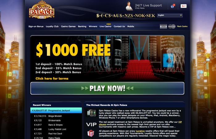 spin palace casino accueil