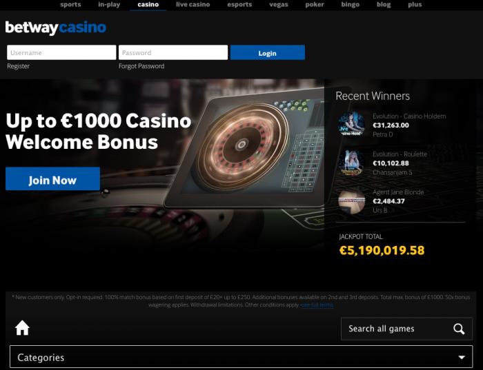 betway casino accueil